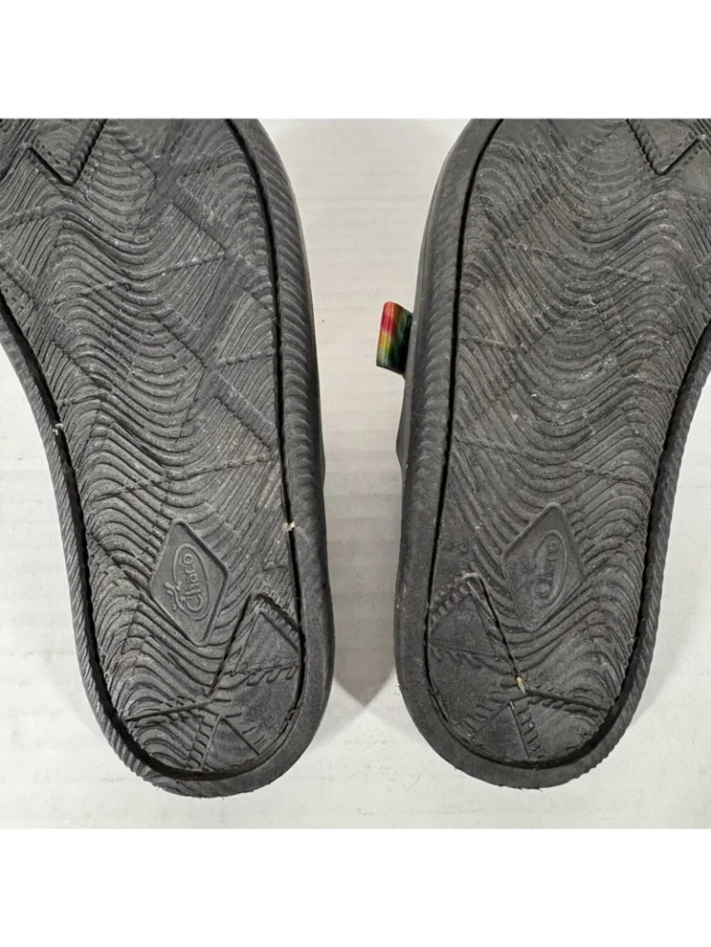 Chaco Youth Kid Size 1 Rainbow Dark Tie Dye Chillos Slip On Sport Slide Sandals